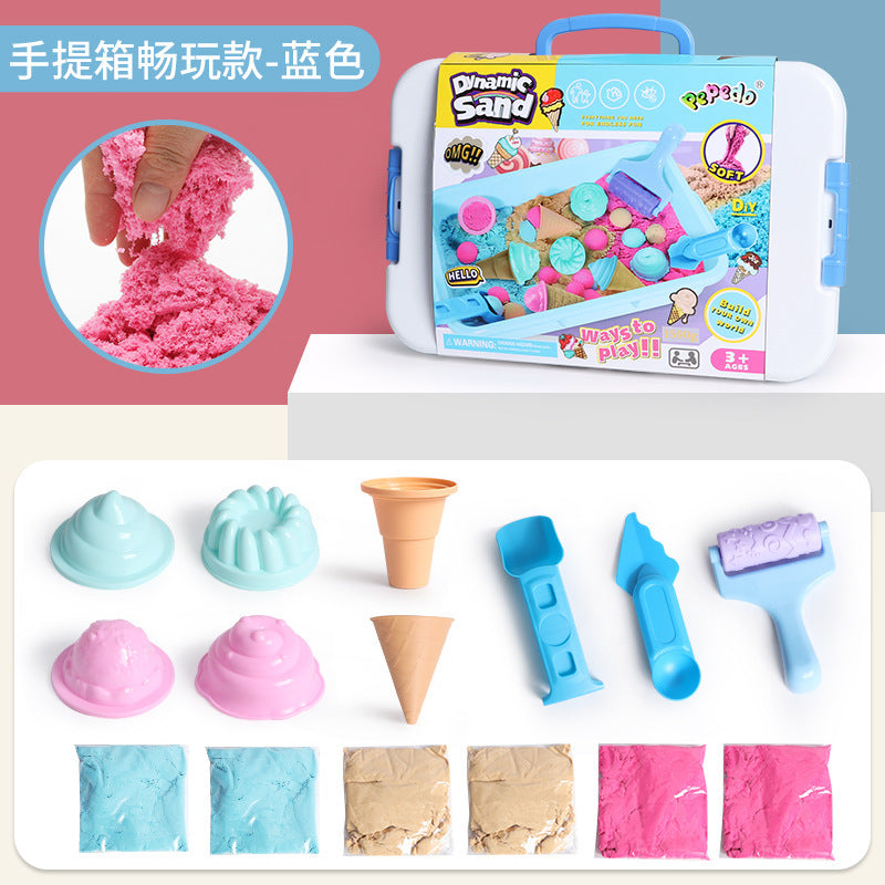 New children's space-themed sand art storage box set - cake castle suitcase pretend play molding sand toy