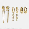 Amazon top list cross-border ins women's earrings 8 pairs earring set imitation 14k gold factory direct sales combination set