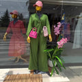 European and american cross-border women's fashion:  summer new arrivals - trendy tie-up, loose-fit plus size shirt and wide-leg pants casual set