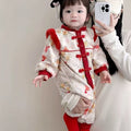 Baby clothes winter outfit unisex baby romper winter newborn short sleeve hanfu full month hundred days first birthday dress