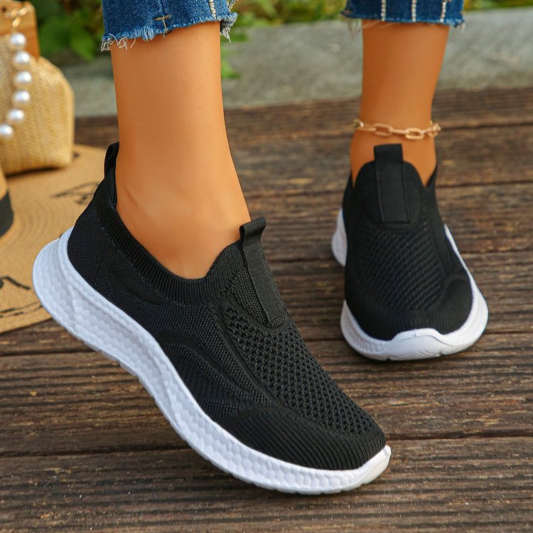 Women's shoes  cross-border flyknit mom shoes spring/autumn export soft sole soft upper casual versatile breathable athletic flats