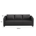 Business black leather office sofa casual reception room three-seater modular sofa lounge minimalist sofa