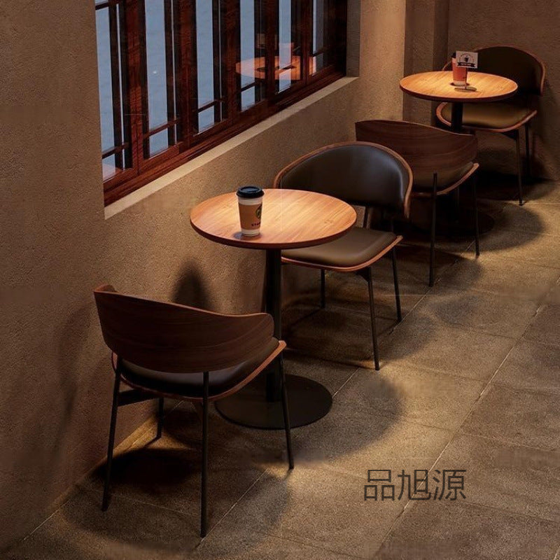 American restaurant retro imitation solid wood dining table and chair combination creative cafe leisure table and chair lounge area negotiation table and chair