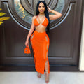 Amazon source: european & american style sexy knitted set - cutout swimsuit beach cover-up two-piece dress set