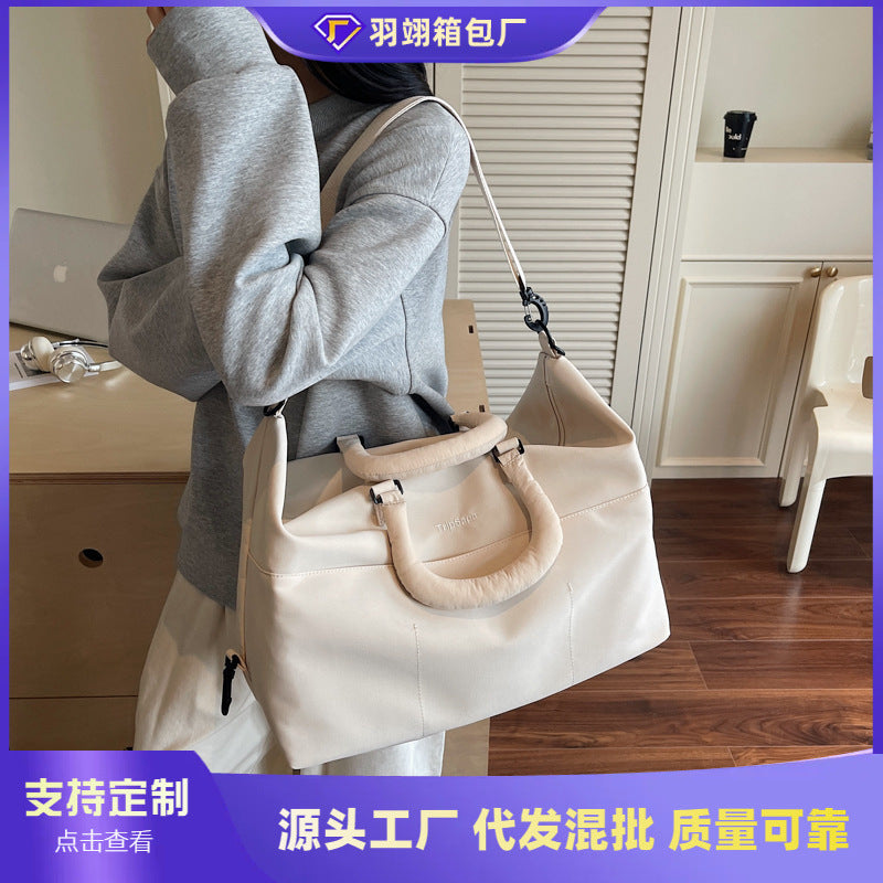 Cross-border foldable luggage bag travel bag dry and wet separation messenger bag simple wear-resistant waterproof short-distance travel bag women