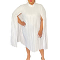 C8546 european and american women's clothing  new fashion elegant cape loose pleated plus size african dress