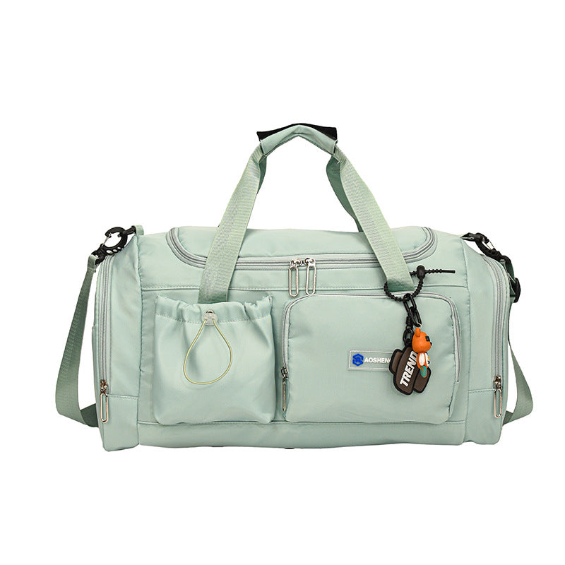 Oxford cloth sports multi-pocket fitness bag, light portable short-distance travel bag can be put on a tie rod duffel bag.