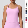 Sexy u-neck racerback sports bra, cloud-feel quick-dry, anti-chafe tank top for running and fitness