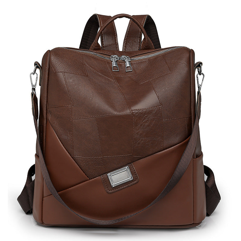 Retro commuting large-capacity backpack women's  new simple travel backpack casual out simple shoulder bag