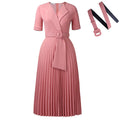 D593  fashion sexy short sleeve v neckfashionelegantelegance pleated plus sizehigh waist african dress