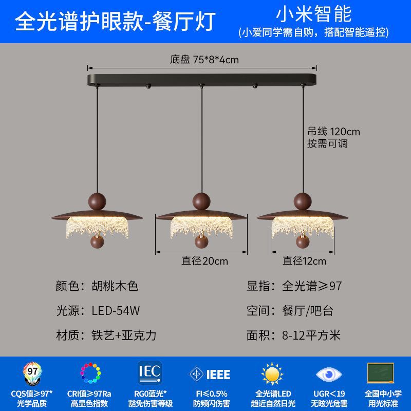 Medieval style restaurant chandelier three-head american retro water drop classy tea room bar table long strip lamp