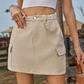 Ebay fashion cross-border foreign trade women's clothing  independent station new style washed elastic waist workwear short skirt skirt