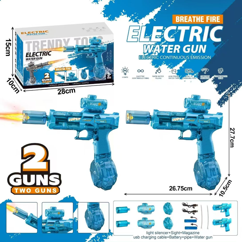 fire light small ice mouse electric water gun high-speed continuous firing return pulse electric gun toy kids water gun hot model