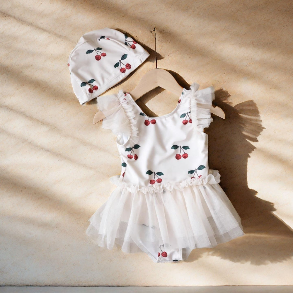 Baby girl swimsuit cute one-piece ins style fresh swimwear  new cartoon print bathing suit