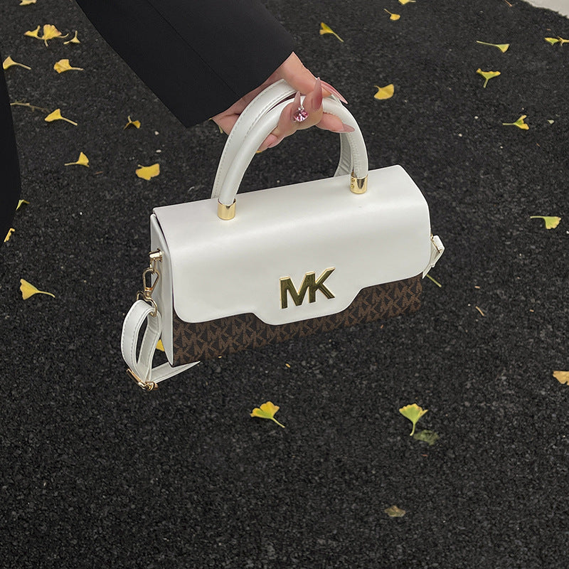 Women's bag 2025 new style shoulder chain crossbody color block fashionable textured large capacity factory direct small square bag