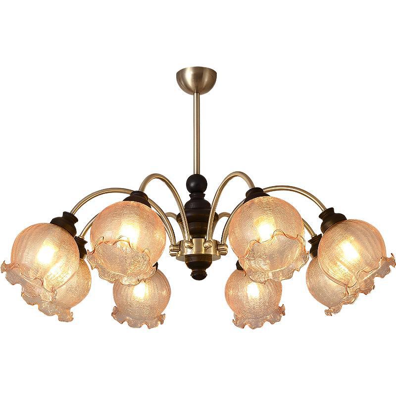 French antique living room bedroom chandelier American retro Bauhaus solid wood dining room lighting full spectrum bedroom light