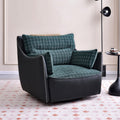 Modern minimalist single lazy sofa chair - living room, balcony, small apartment casual chair - plaid designer swivel chair
