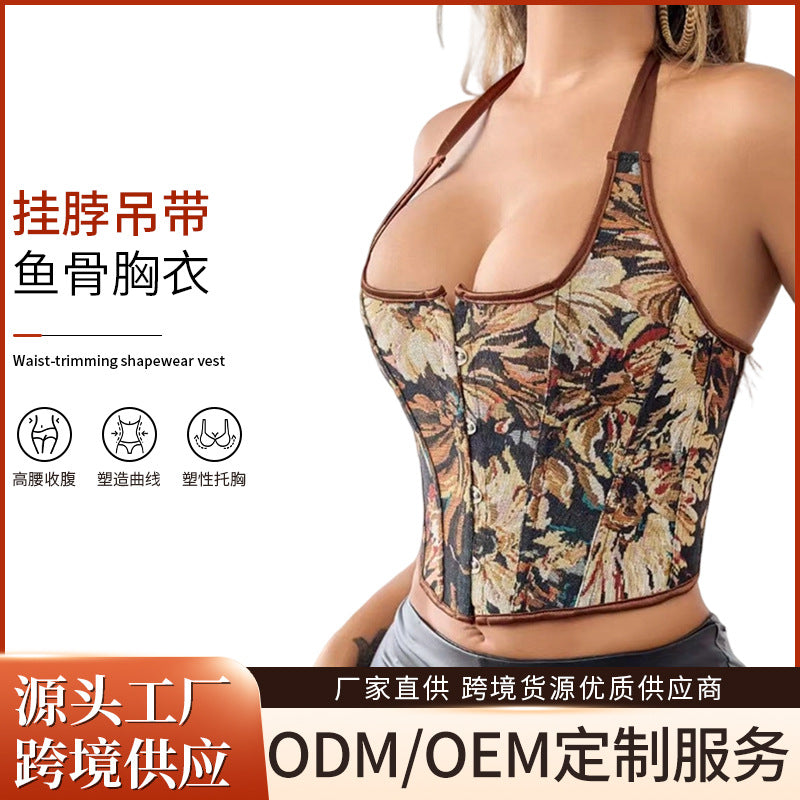 Export cross-border palace body shaping garment, tummy control, push-up suspender fishbone bra, backless body shaping bra, women's body shaping garment