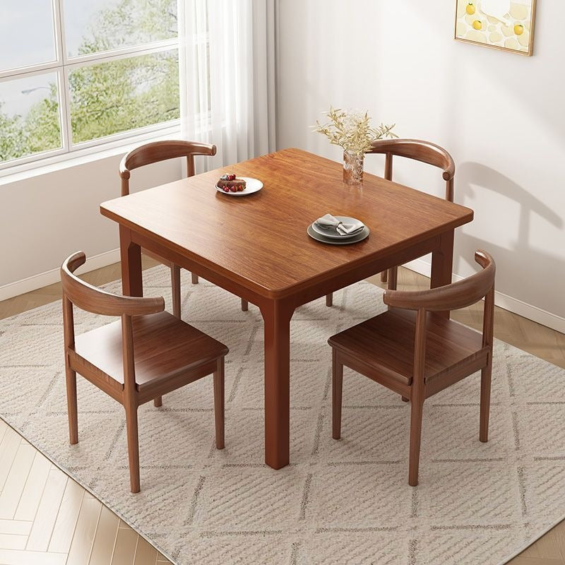 New solid wood dining table and chair set - thickened tabletop, perfect for small spaces, square solid wood dining table for home living room