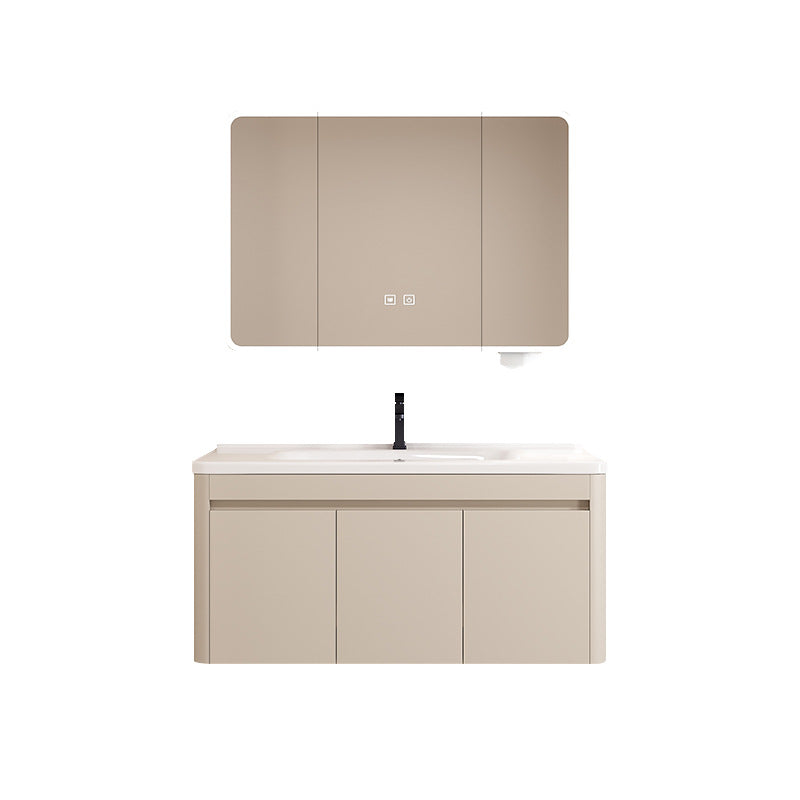 Space aluminum bathroom cabinet arc intelligent storage bathroom mirror cabinet toilet sink ceramic integrated basin wash basin