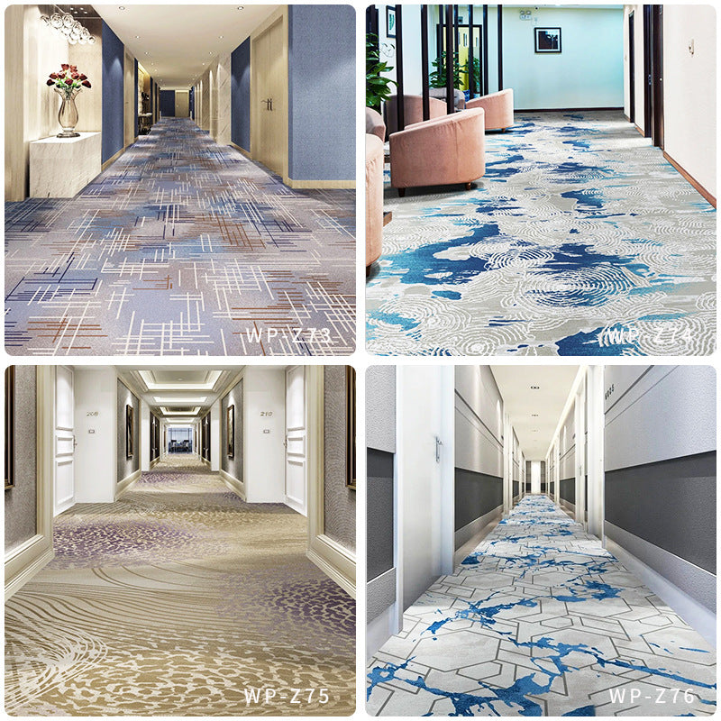 Custom carpets for chain hotels & guesthouses: minimalist, light luxury style, corridor & aisle fire-rated b1, banquet-grade, stain-resistant, full-spread carpeting