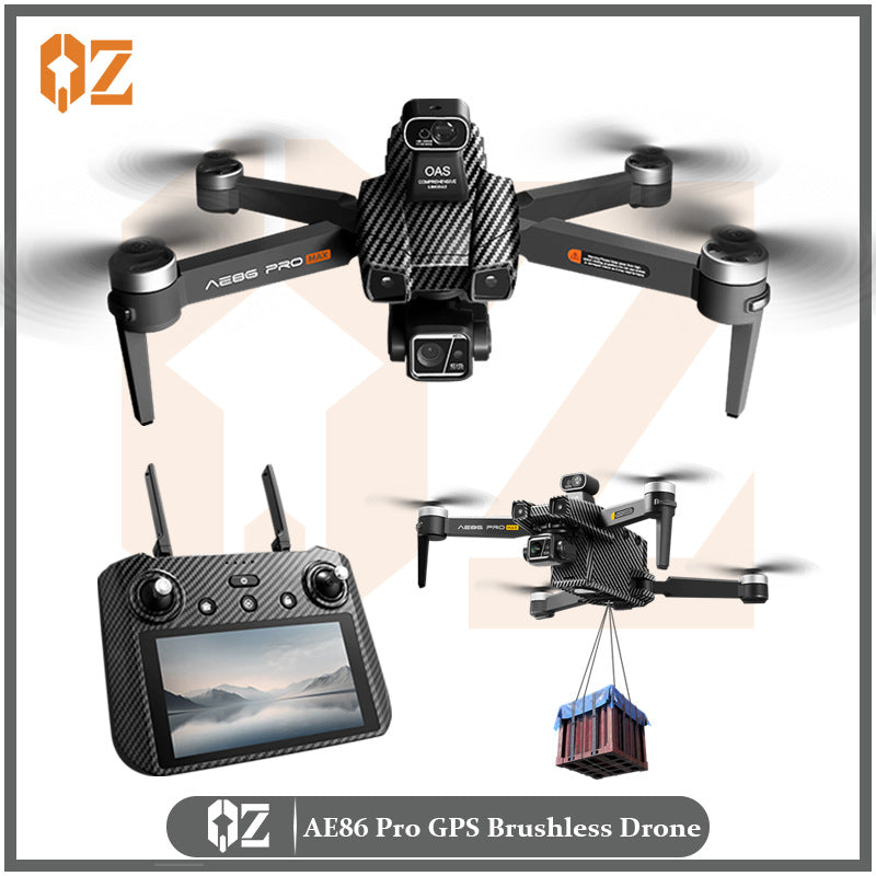 Ae86 drone - 3-axis brushless hd aerial photography digital image transmission aircraft with gps return-to-home and screen control remote control