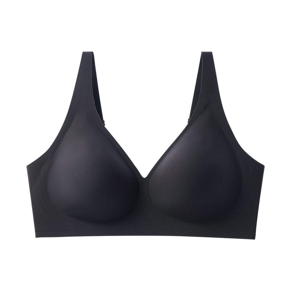 french seamless bra thin jelly glue soft support breast reduction fashion women's plus size bra