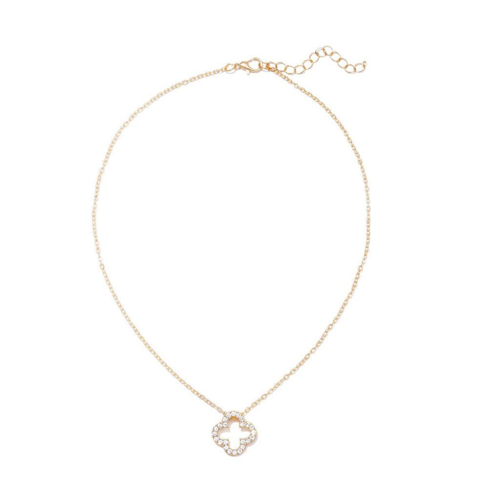 Four-leaf clover necklace wholesale new cross-border alloy jewelry niche high-end diamond-encrusted necklace pendant women's clavicle chain