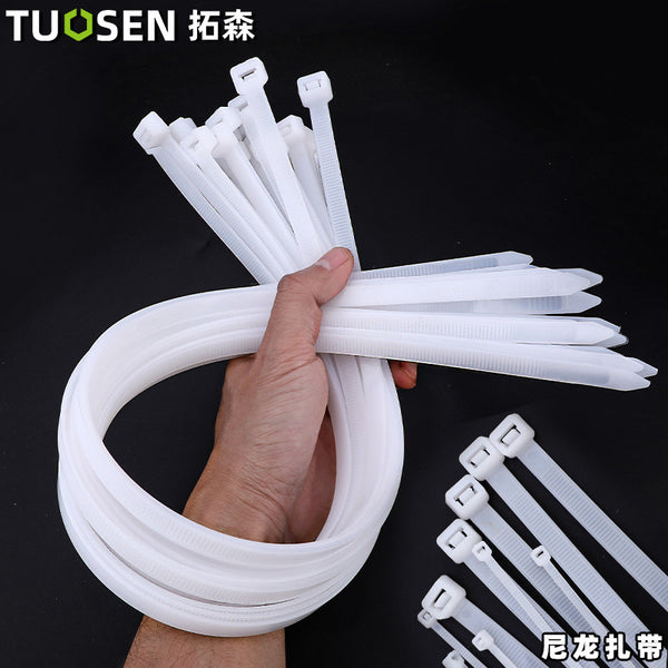 Tuosen plastic nylon cable tie strap self-locking buckle fixed size number cable tie strap wholesale