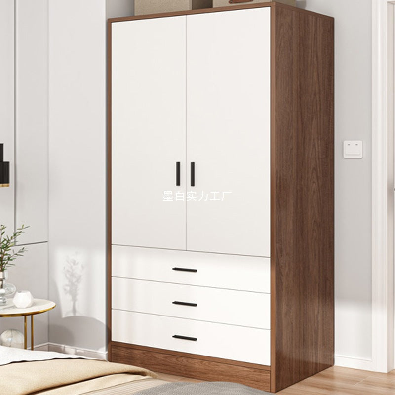 Wardrobe household bedroom small apartment simple wardrobe storage cabinet room wooden rental room economical hanging wardrobe