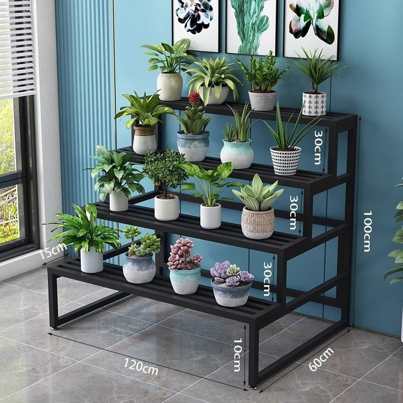 Flower stand outdoor courtyard balcony outdoor potted plant storage rack modern casual multi-layer floor-standing potted plant rack display rack