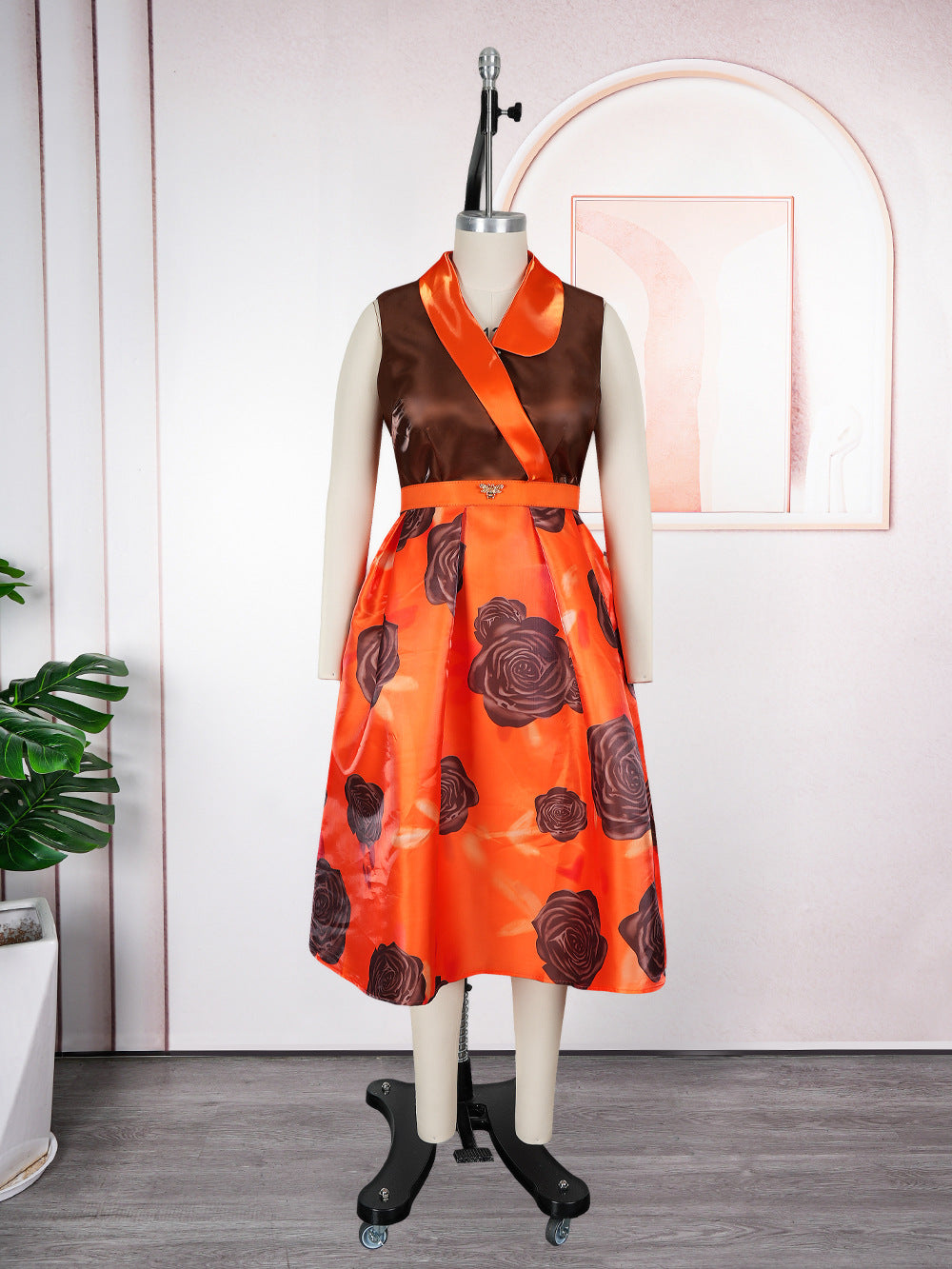 Fashionexport cross-border plus size women's clothing african  new arrivalretro sleeveless summersexyprintingdress