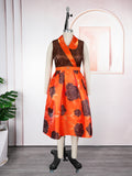 Fashionexport cross-border plus size women's clothing african  new arrivalretro sleeveless summersexyprintingdress