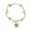 Summer icy little star green crystal multicolor flower braided necklace bracelet - versatile, unique, sweet, and cute accessory