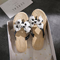 Women's summer fashion flip-flops: outdoor wear, bow detail, indoor slippers, beach sandals, non-slip thong sandals