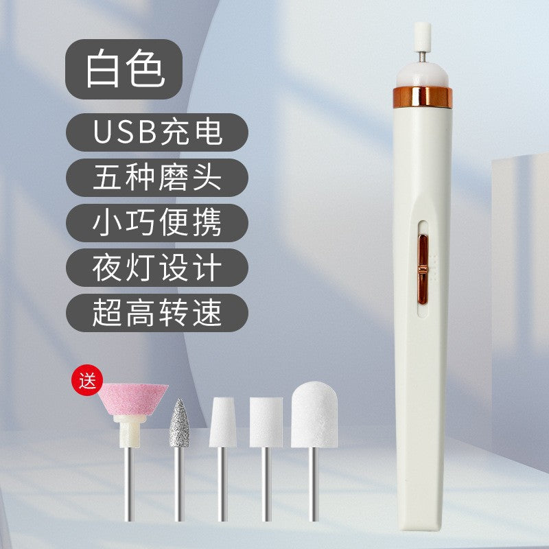 new arrival: flawless 5-in-1 led nail drill - electric, compact, portable, and features a nail polish remover pen