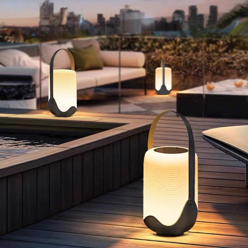 Outdoor waterproof solar powered lawn lamp - patio rechargeable dual-use portable light - villa courtyard garden decorative lighting
