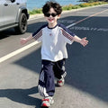 Boys and girls summernew arrival thin short-sleeved t-shirtpants sports suitfashionabletz001