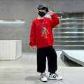 Boys'  cartoon top spring/autumn sweatshirt set - middle to big kids' nezha long-sleeve outfit - crew neck children's clothing - boys' two-piece set
