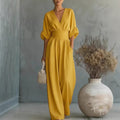european and american cross-border women's jumpsuit: new summer collection - elegant, figure-flattering v-neck women's romper
