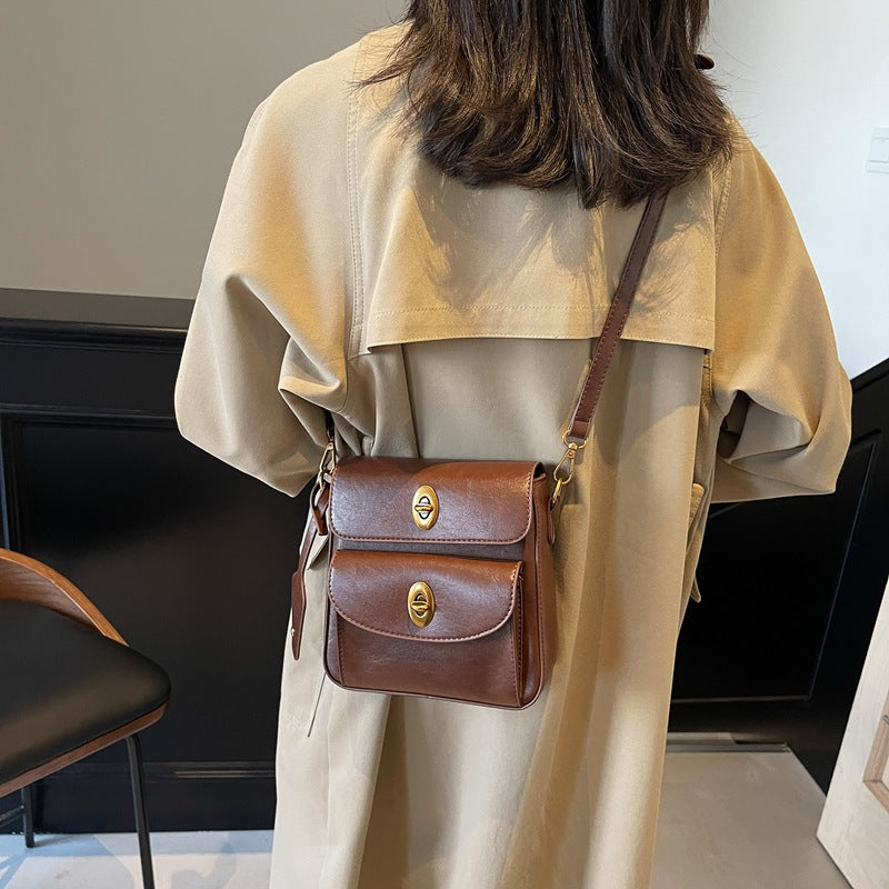 Fashion trend multi-pocket small square bag women's bag 2025 new Korean version niche simple shoulder bag casual messenger bag