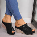 summer collection: plus size slip-on casual wedge heel denim sandals for women (sizes 35-43)
