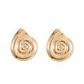 European and american cross-border jewelry: trendy ocean-inspired spiral seashell stud earrings - perfect for vacation, casual wear, and versatile metal earrings for women