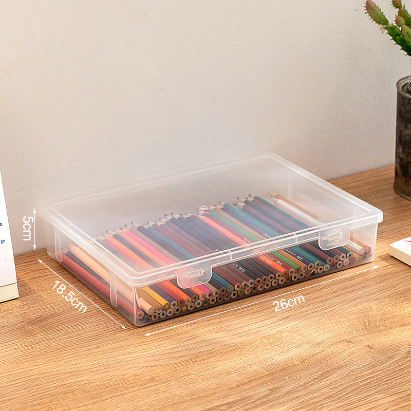 Japanese-style desktop storage box Transparent book ID marker Stationery storage box Office a5 file storage box