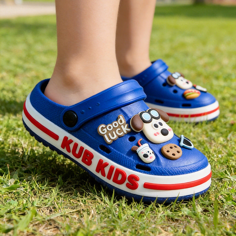 Kids slippers boys and girls summer baby clogs eva soft bottom indoor beach shoes children's sandals river tracing