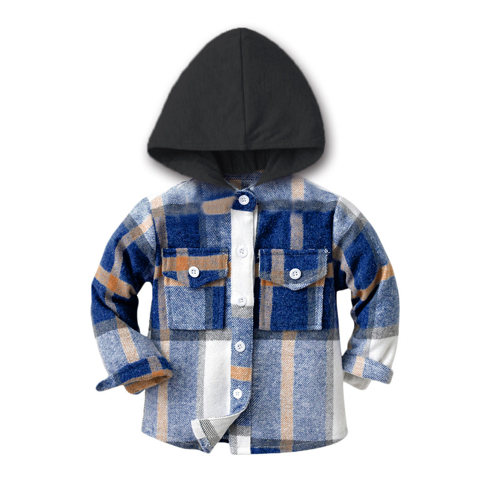 Export children's clothing boys multi-color patchwork plaid shirt long sleeves preppy style autumnew arrivalspring & fallkidstops