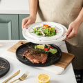 Steak plate marble ceramic western food plate hotel restaurant special plate steak plate with edge pizza plate wholesale