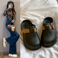 New women's half-slippers, closed-toe slides, summer outdoor sandals, thick-soled non-slip fashion beach sandals for female students