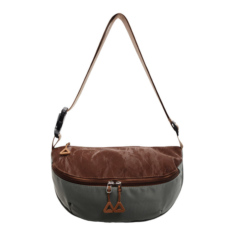Fashion versatile contrasting color messenger bag women's new casual outdoor sports breast bag large capacity Korean version ins shoulder bag