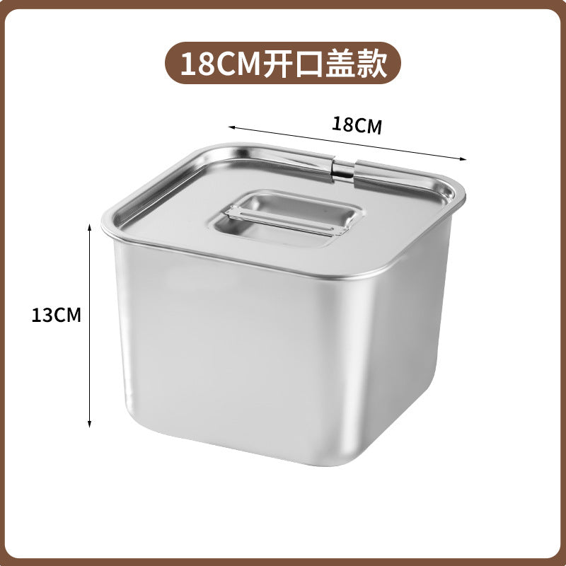 Manufacturer personalized milk tea small material basin jam bucket for home square with lid seasoning box flavor cup commercial seasoning basin wholesale
